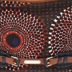 Pre Owned Burberry Multicolor Printed Canvas and Leather Hobo