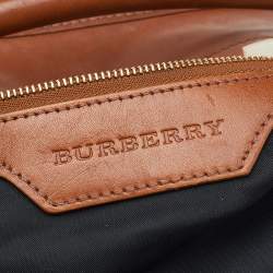Pre Owned Burberry Multicolor Printed Canvas and Leather Hobo