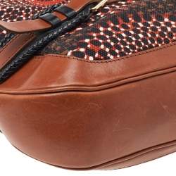 Pre Owned Burberry Multicolor Printed Canvas and Leather Hobo