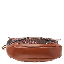 Pre Owned Burberry Multicolor Printed Canvas and Leather Hobo