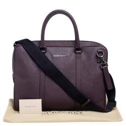 Pre Owned Burberry Burgundy Leather Newburg Briefcase