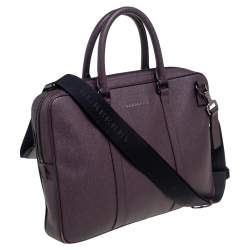 Pre Owned Burberry Burgundy Leather Newburg Briefcase