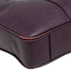 Pre Owned Burberry Burgundy Leather Newburg Briefcase