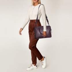 Pre Owned Burberry Burgundy Leather Newburg Briefcase