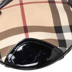 Burberry Black/Beige Supernova Check Coated Canvas and Patent Leather Dryden Messenger