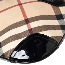 Burberry Black/Beige Supernova Check Coated Canvas and Patent Leather Dryden Messenger