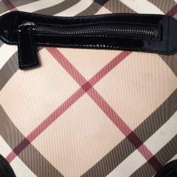 Burberry Black/Beige Supernova Check Coated Canvas and Patent Leather Dryden Messenger