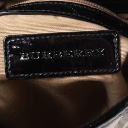 Burberry Black/Beige Supernova Check Coated Canvas and Patent Leather Dryden Messenger