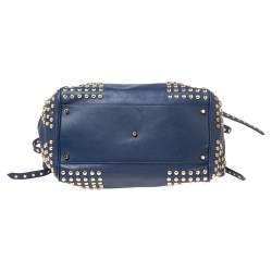 Pre Owned حقيبة يد بربري كانتربري مرصع جلد أزرق