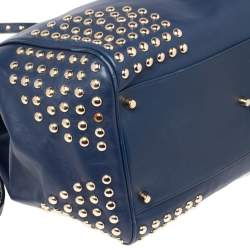 Pre Owned حقيبة يد بربري كانتربري مرصع جلد أزرق