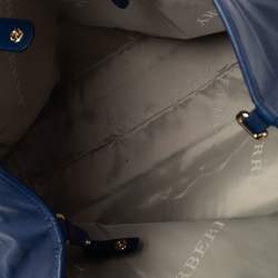 Pre Owned حقيبة يد بربري كانتربري مرصع جلد أزرق