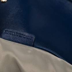 Pre Owned حقيبة يد بربري كانتربري مرصع جلد أزرق