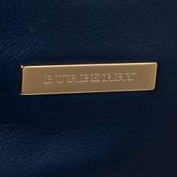 Pre Owned حقيبة يد بربري كانتربري مرصع جلد أزرق