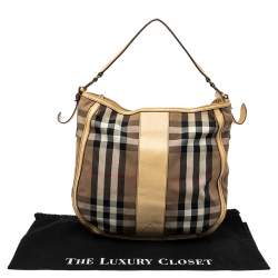 Pre Owned Burberry Multicolor House Check Canvas and Leather Hobo