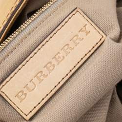 Pre Owned Burberry Multicolor House Check Canvas and Leather Hobo
