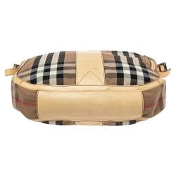 Pre Owned Burberry Multicolor House Check Canvas and Leather Hobo