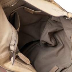Pre Owned Burberry Multicolor House Check Canvas and Leather Hobo