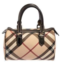 مملوكة مسبقًا Burberry Beige Nova Check PVC Chester Boston Bag
