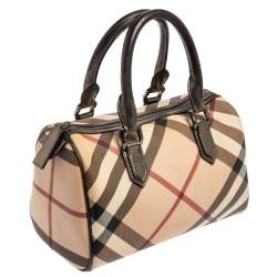 مملوكة مسبقًا Burberry Beige Nova Check PVC Chester Boston Bag