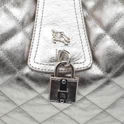 Pre Owned Burberry Metallic Gold Quilted Leather Brooke Hobo