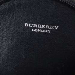 Burberry Beige-Black House Check PVC And Leather Round Coin Pouch