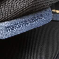 Pre Owned Burberry Beige/Blue Haymarket Check Canvas and Leather Small Orchard Bowler Bag