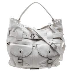 Burberry White Leather Crompton Shoulder Bag Burberry | TLC