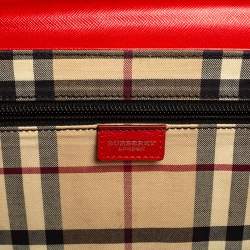 Pre Owned Burberry Red Leather Flap Slim Shoulder Bag