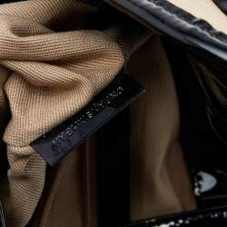 Pre Owned Burberry Beige/Black Super Nova Check PVC And Patent Leather Brooke Hobo