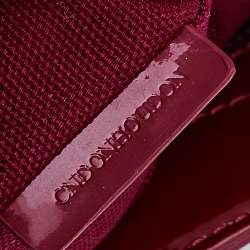 Pre Owned Burberry Raspberry Gradient Supernova Check Coated Canvas And Patent Leather Hobo