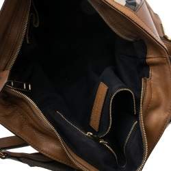 Pre Owned Burberry Brown/Beige Nova Check Canvas and Leather Buckle Hobo