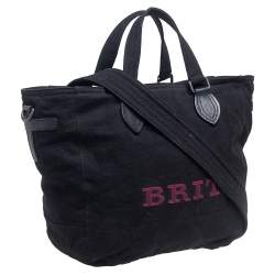 Burberry Black Canvas and Leather Tote