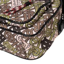 Burberry Tricolor TB Print Nylon and Leather Trim Messenger Bag