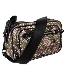Burberry Tricolor TB Print Nylon and Leather Trim Messenger Bag
