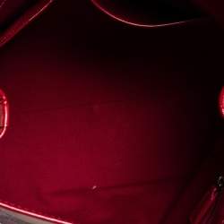 Pre Owned Burberry Burgundy Ombre Supernova Check PVC and Patent Leather Bilmore Tote