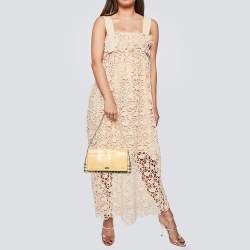 Pre Owned Burberry Beige Python And Novacheck Coated Canvas Flap Bag