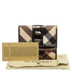 Pre Owned Burberry Nova Check PVC and Leather Compact Wallet