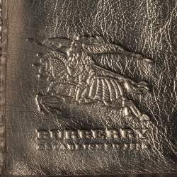 Pre Owned Burberry Nova Check PVC and Leather Compact Wallet