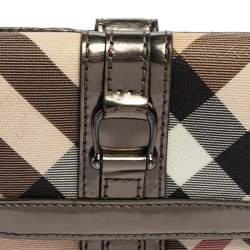 Pre Owned Burberry Nova Check PVC and Leather Compact Wallet