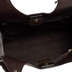 مملوكة مسبقًا Burberry Brown/Beige Haymarket PVC and Leather Kensington Shoulder Bag