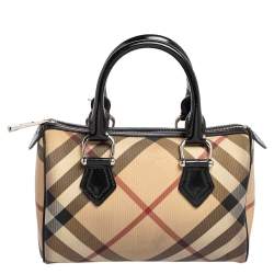 مملوكة مسبقًا حقيبة يد بولينغ بربري نوفا كانفاس مقوى بيج/ برونزي صغيرة