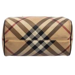 مملوكة مسبقًا حقيبة يد بولينغ بربري نوفا كانفاس مقوى بيج/ برونزي صغيرة