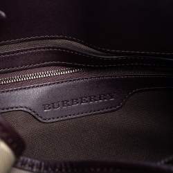 Pre Owned Burberry Brown Smoked Check Coated Canvas and Leather Walden Hobo