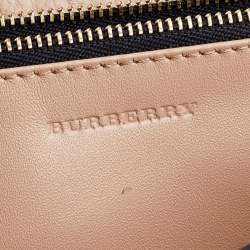 Pre Owned محفظة بسلسلة بربري قلاب جلد منقوش بيج