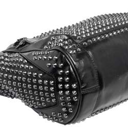 Pre Owned Burberry Black Leather Studded Edenham Tote