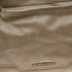 مملوكة مسبقًا Burberry Khaki Leather Shoulder Bag