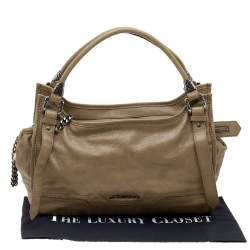 مملوكة مسبقًا Burberry Khaki Leather Shoulder Bag