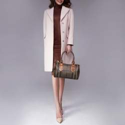 مملوكة مسبقًا حقيبة بوسطن بربري شيستر جلد وبي في سي  كاروهات سموكد بني