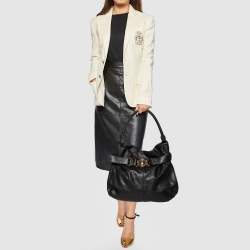 Pre Owned Burberry Black Leather Lambeth Hobo