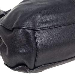 Pre Owned Burberry Black Leather Lambeth Hobo